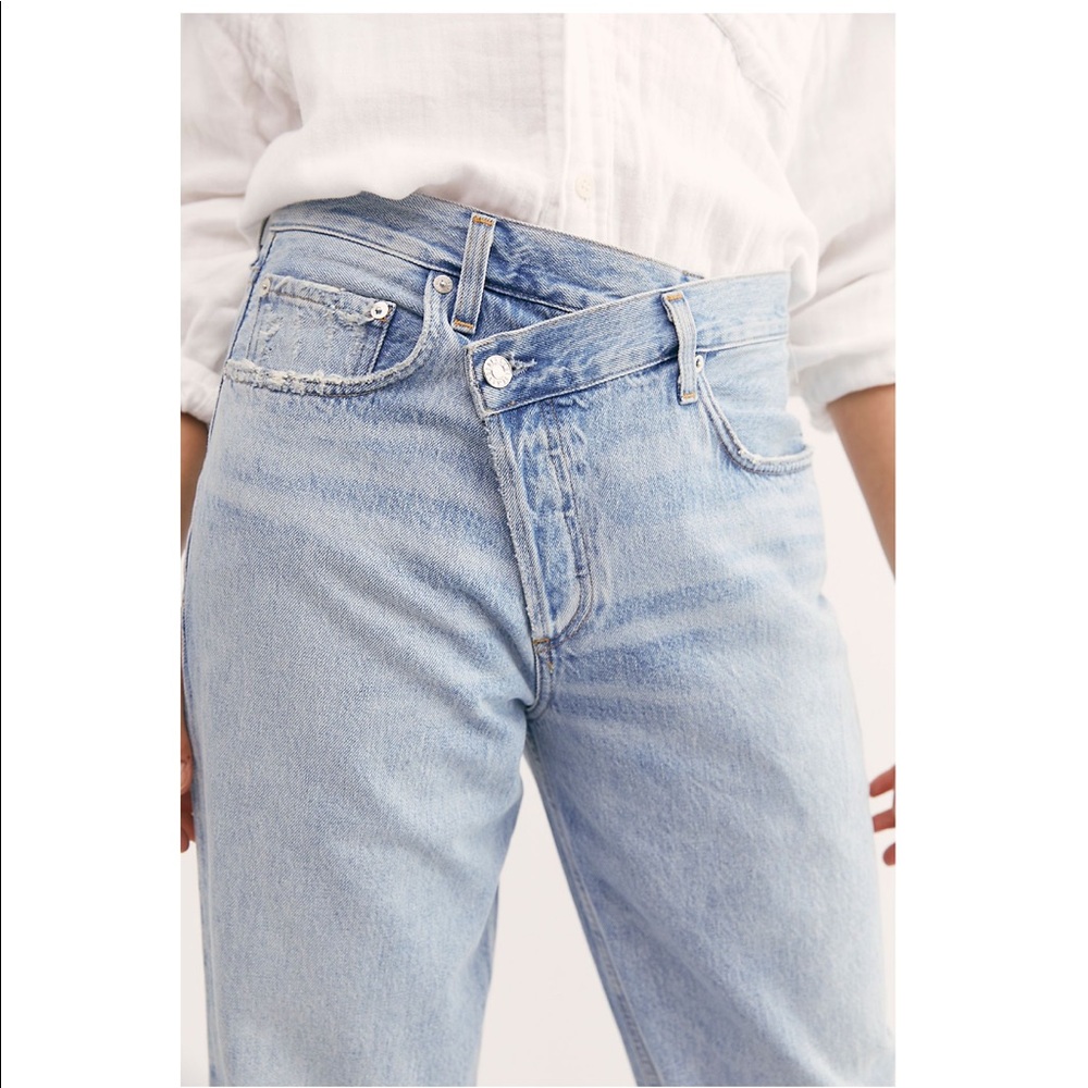 NWT! ✨ AGOLDE Criss Cross Ultra High Rise Straight - Picture 3 of 6